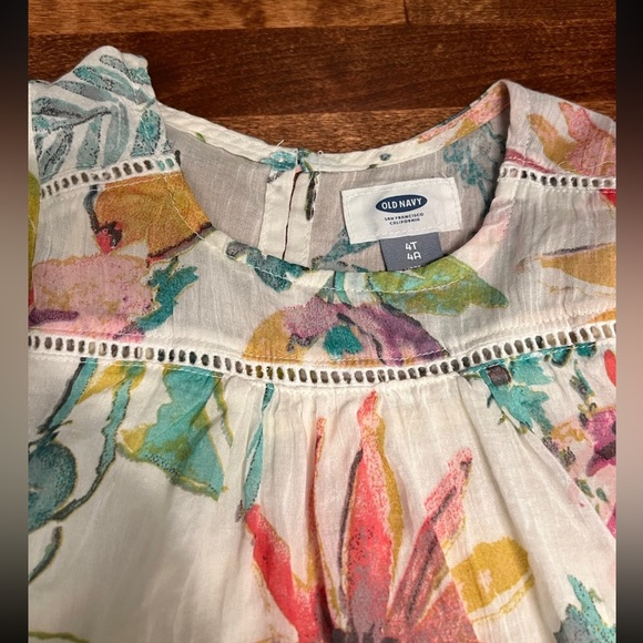 NWT Old Navy Boho 4t dress “Floral Watercolors” size - Picture 4 of 8